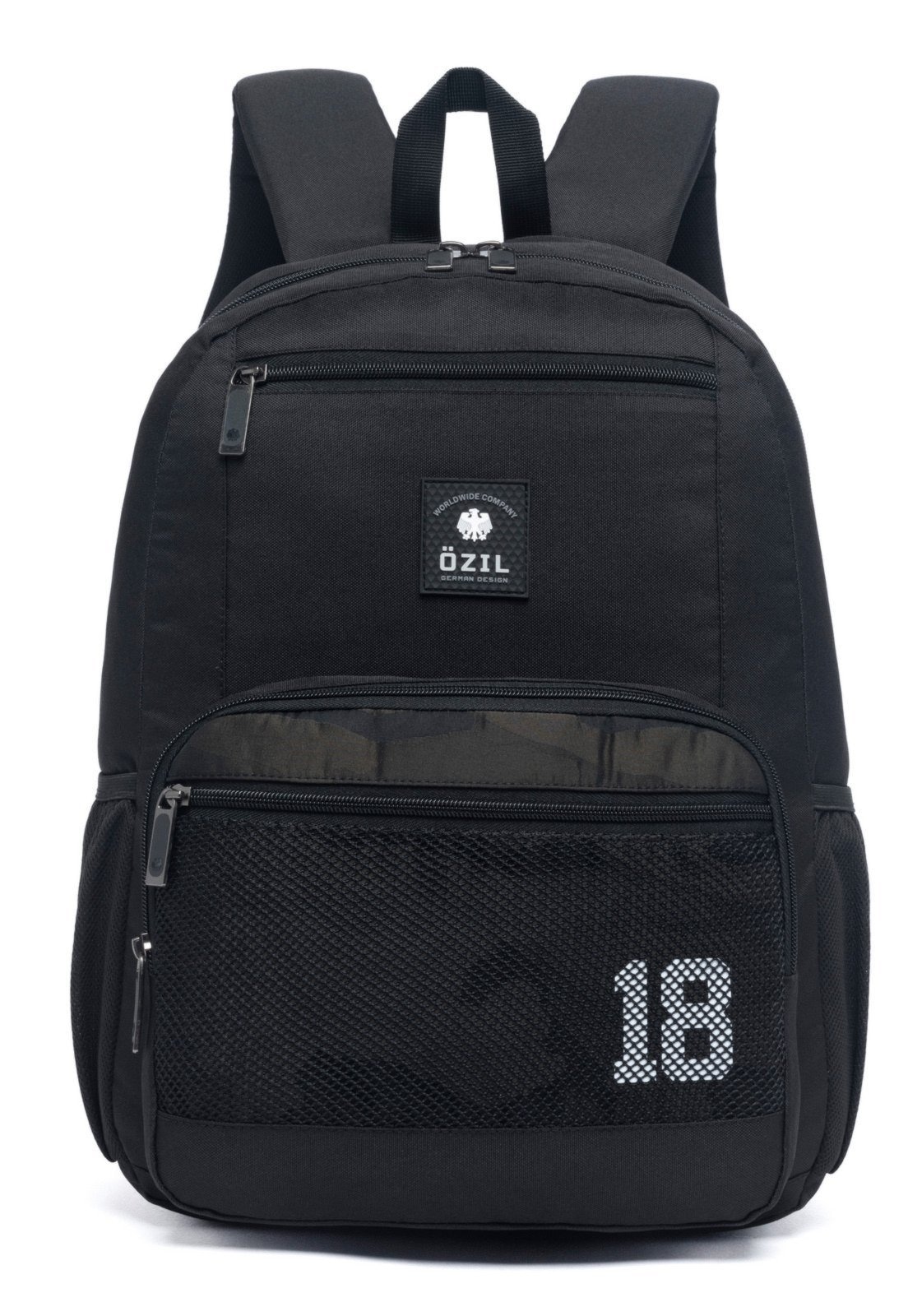 Imagem principal Mochila Masculina Faculdade Escola Bolsa Resistente Notebook Espaçosa Ozil preto