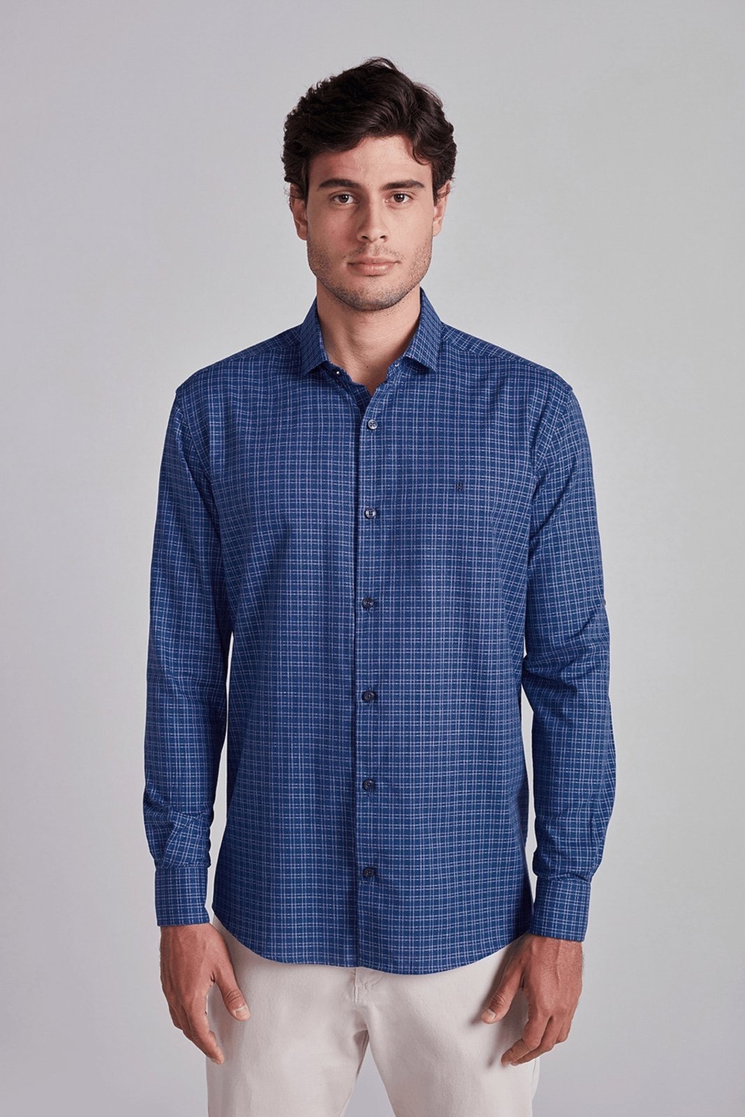 Imagem principal HIGHSTIL Camisa Algodão Egípcio Comfort Listrada Médio HIGHSTIL azul