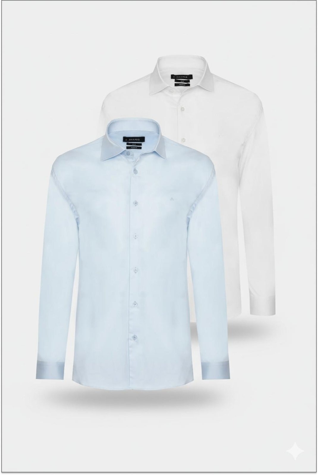 Imagem principal Kit Camisas Manga Longa Tricoline Slim Branco e Azul Aramis incolor azul