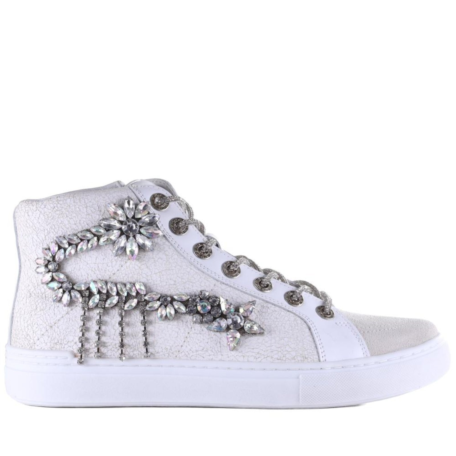 Imagem principal Tênis Feminino Zariff Cano Alto com Pedrarias Glw170 Branco Zariff incolor