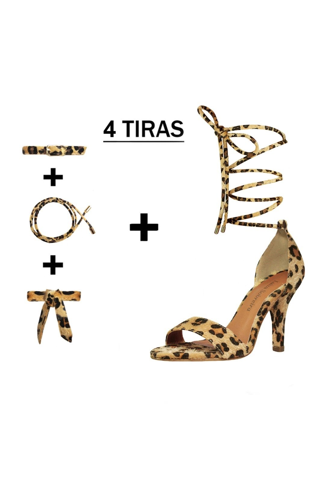 Imagem principal Sandália Troca Tira Salto Alto Luiza Sobreira Onça Mod. 525-2 Luiza Sobreira bege