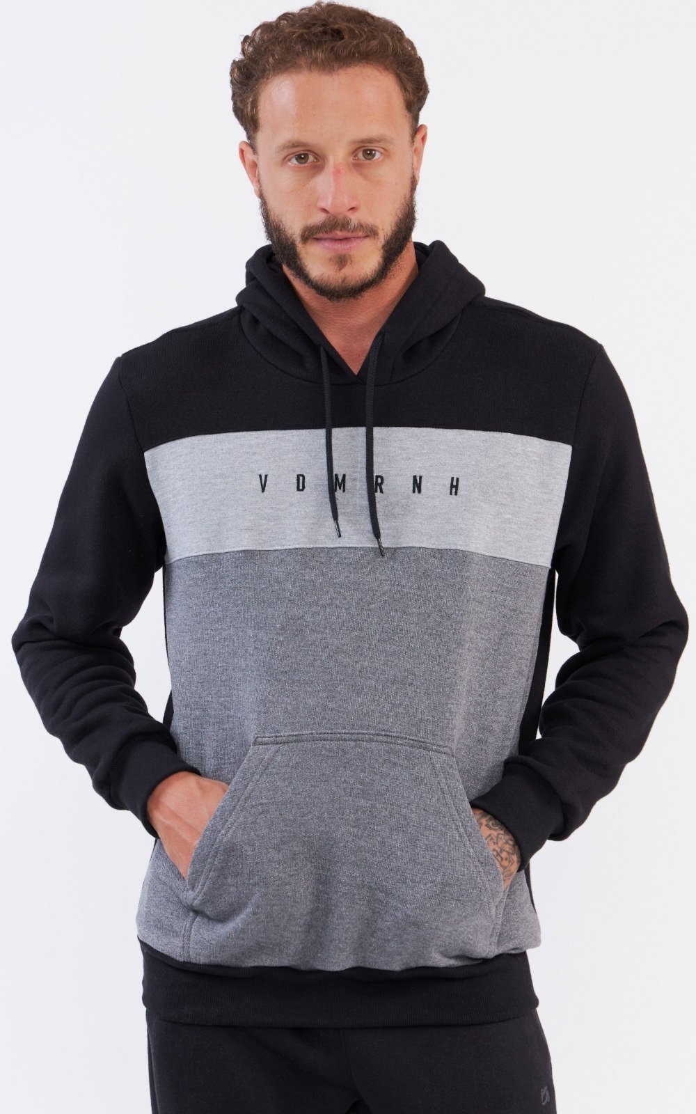 Imagem principal Moletom Canguru Vida Marinha Bordado Vida Marinha cinza