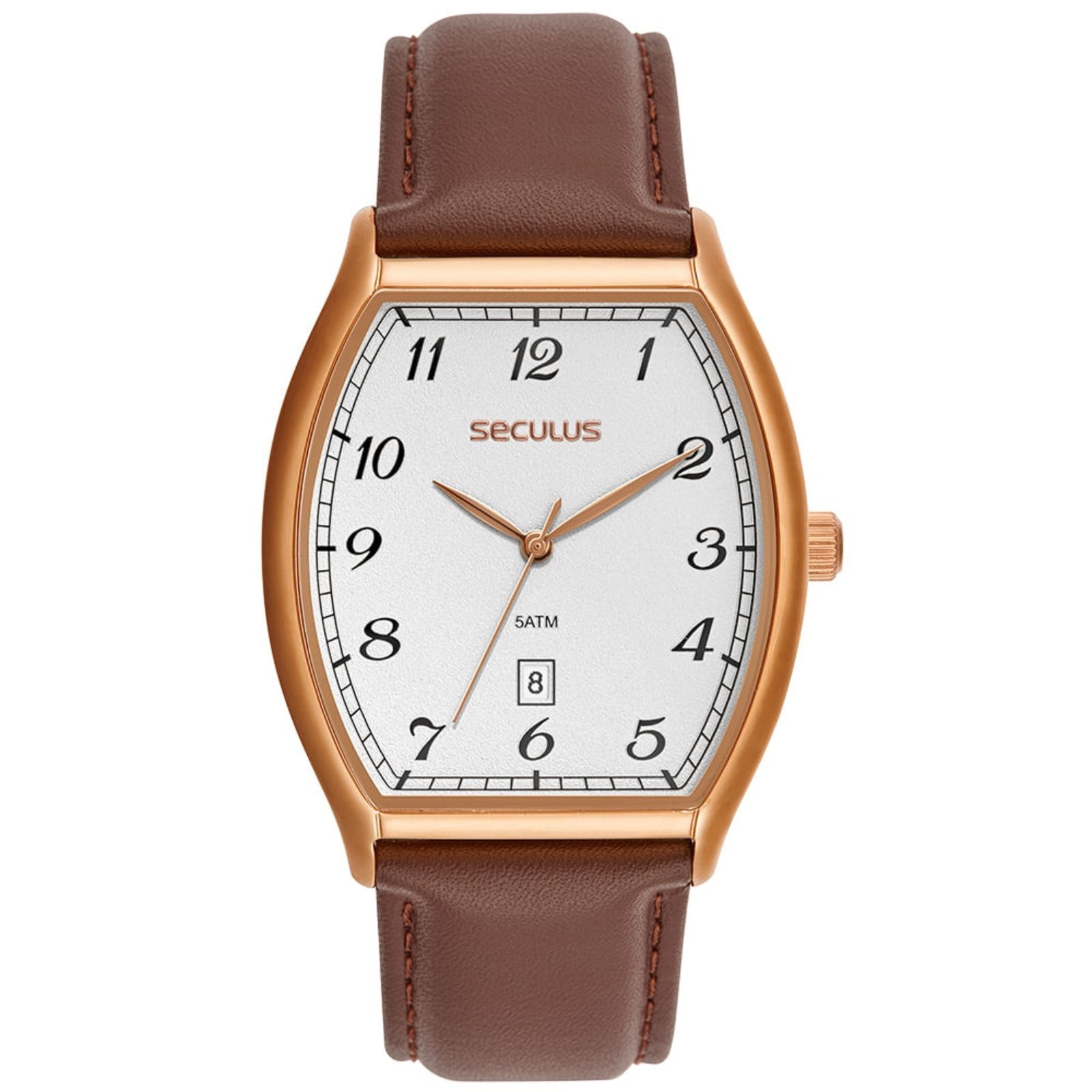 Imagem principal Relógio Masculino Seculus Analógico Rose Mostrador Prata Seculus marrom rose