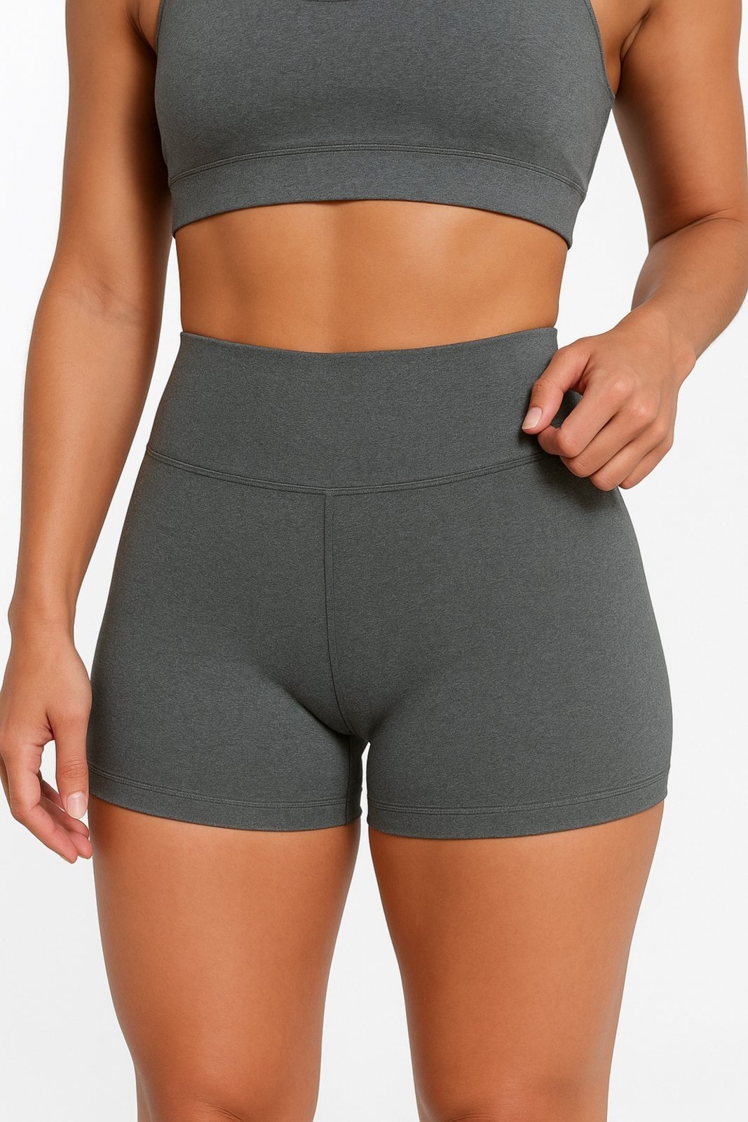 Imagem principal Shorts D Bell Outlet Fashion Cós Alto Esportiva Fitness D BELL OUTLET FASHION cinza