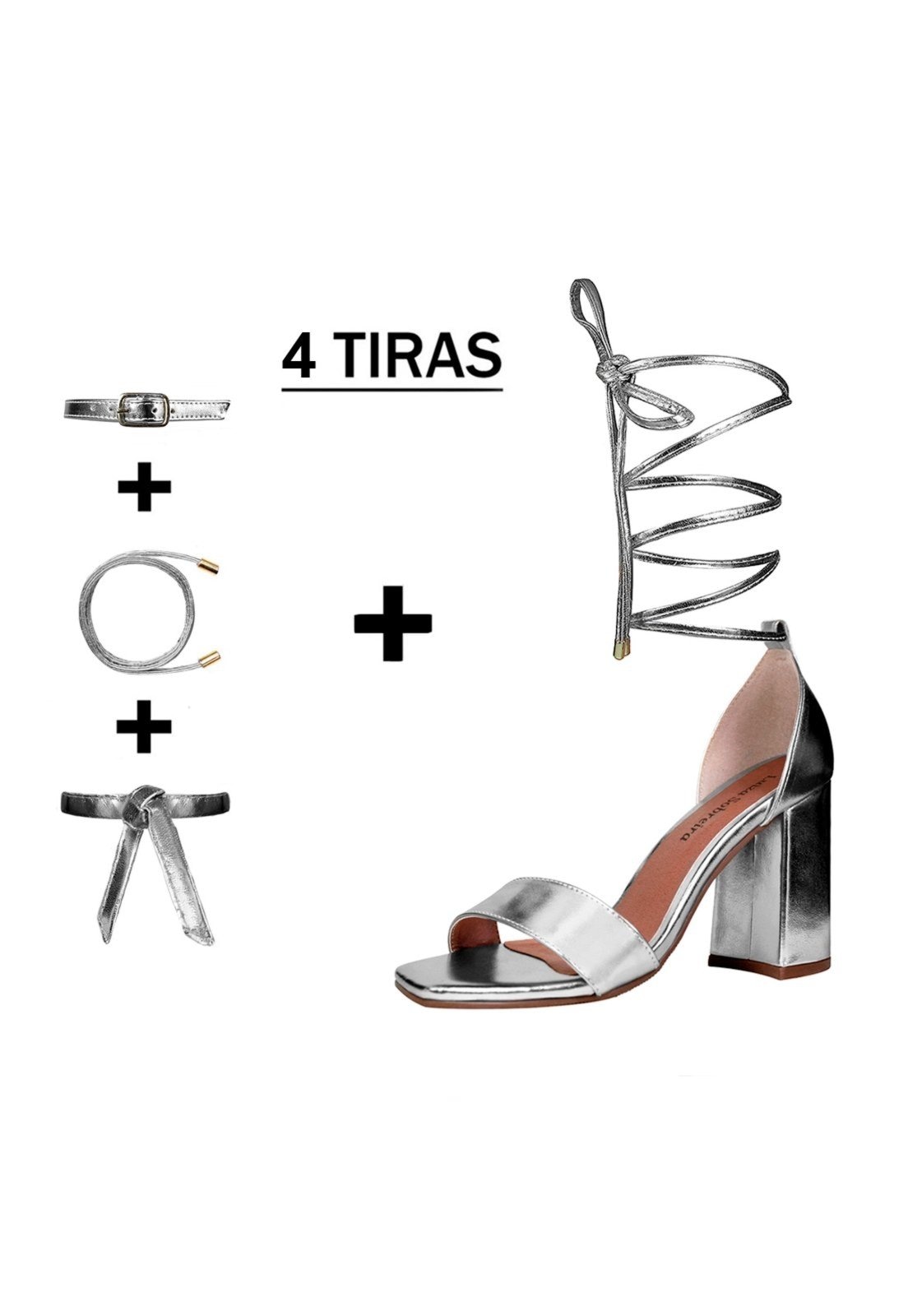 Imagem principal Sandália Troca Tira Salto Alto Grosso Luiza Sobreira Mod. 2144-2 Luiza Sobreira prata