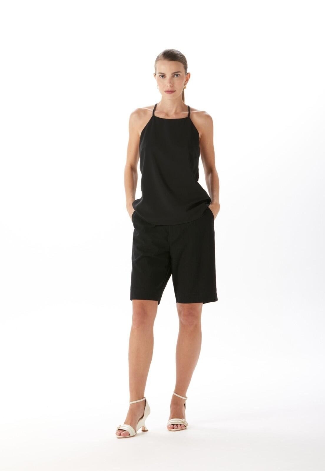 Imagem principal Bermuda Alfaiataria Cintura Alta Traymon 34 Traymon preto