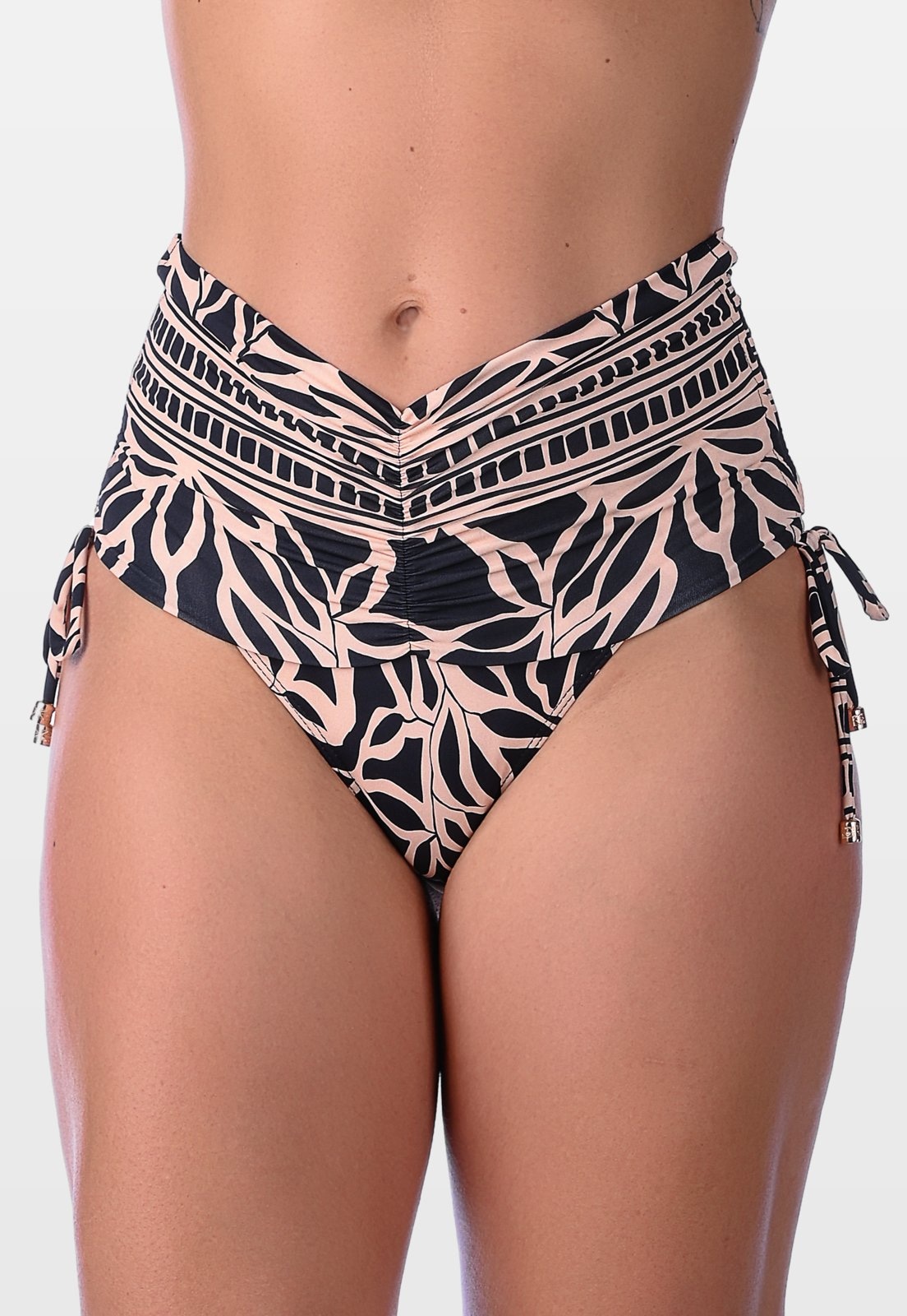 Imagem principal Calcinha Summer Soul Hot Pants Cós Franzido Com Amarração Preto Summer Soul bege/estampado
