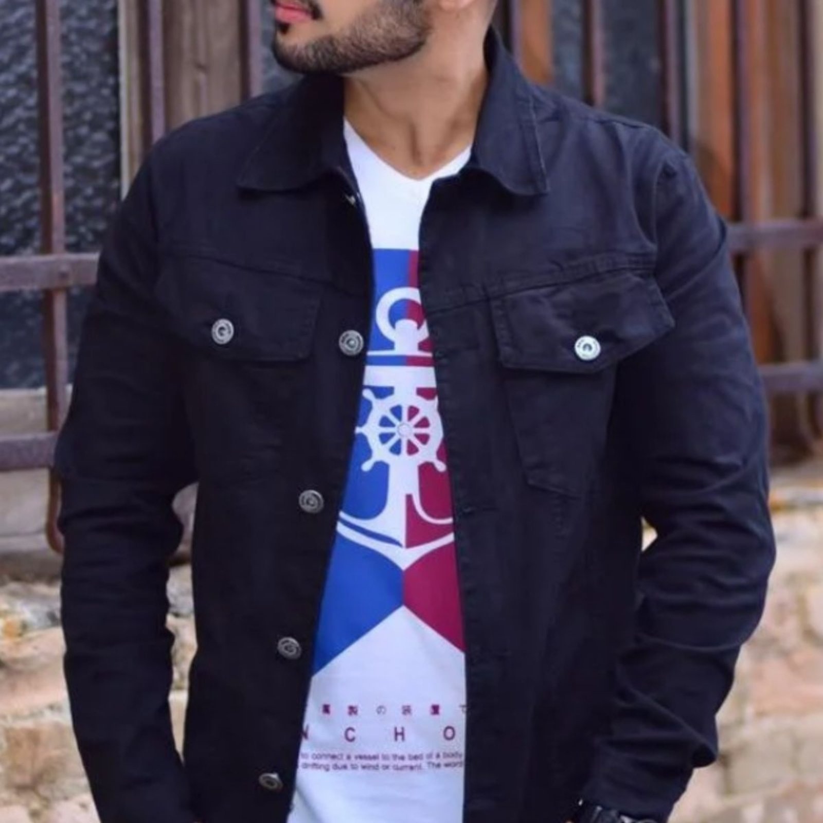 Imagem principal Jaqueta Masculina Preta Sarja Alleppo Jeans Taiwan Alleppo Jeans preto