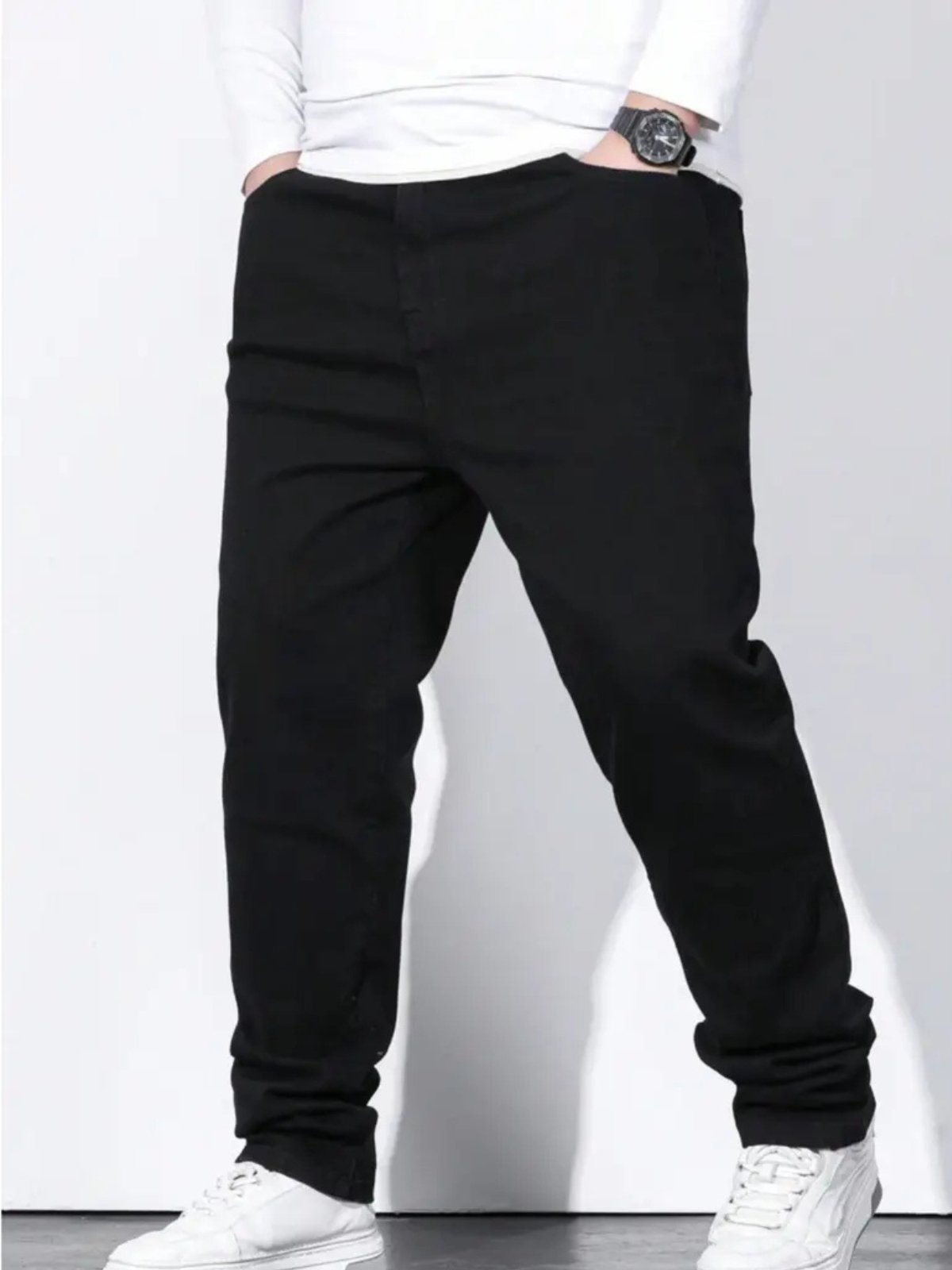 Imagem principal Calça Jeans Kovali Fashion Store Preta Masculina Básica e Confortável KOVALI FASHION STORE preto