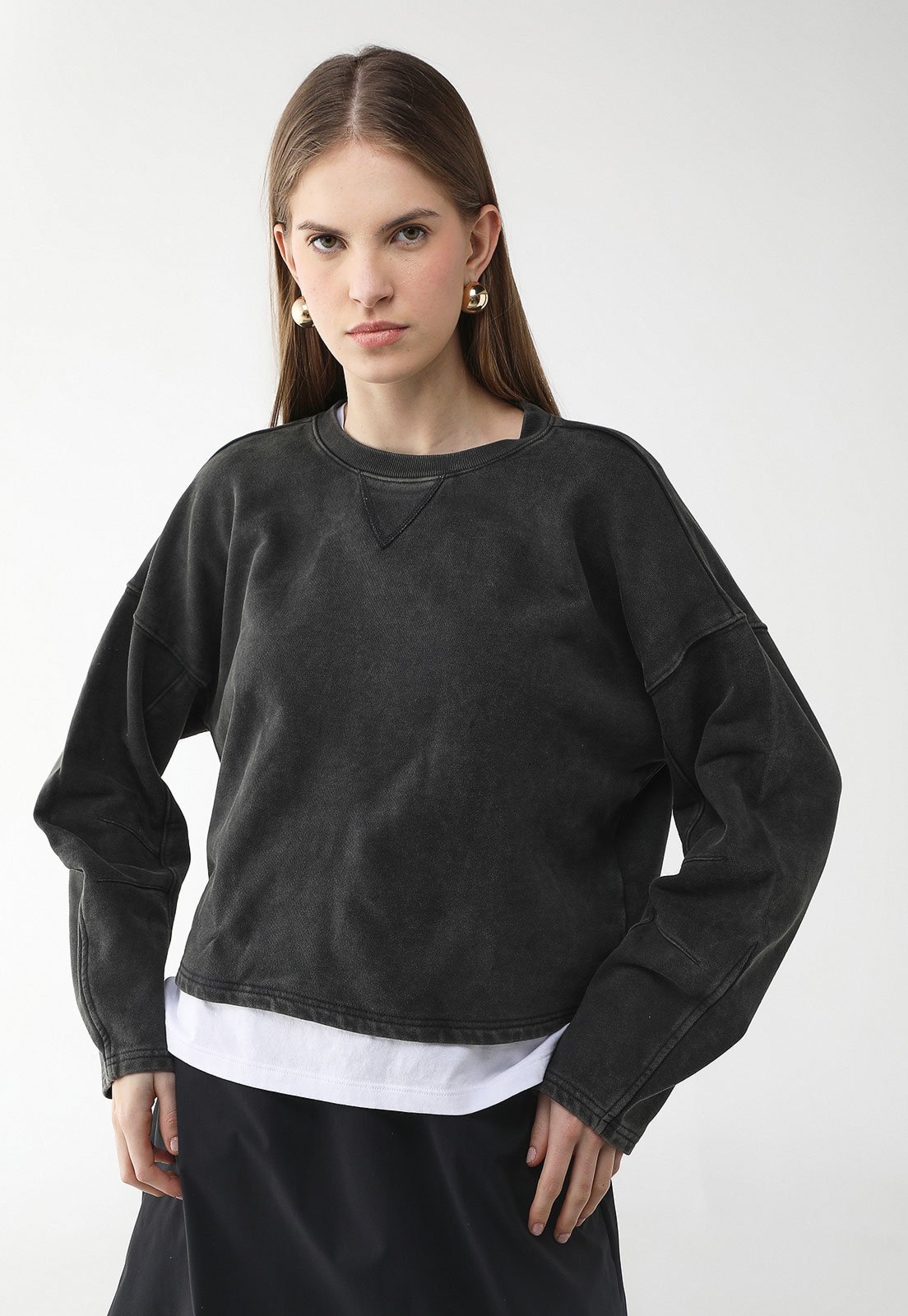 Imagem principal Blusa de Moletom Fechada GAP Reta Lisa Grafite GAP cinza