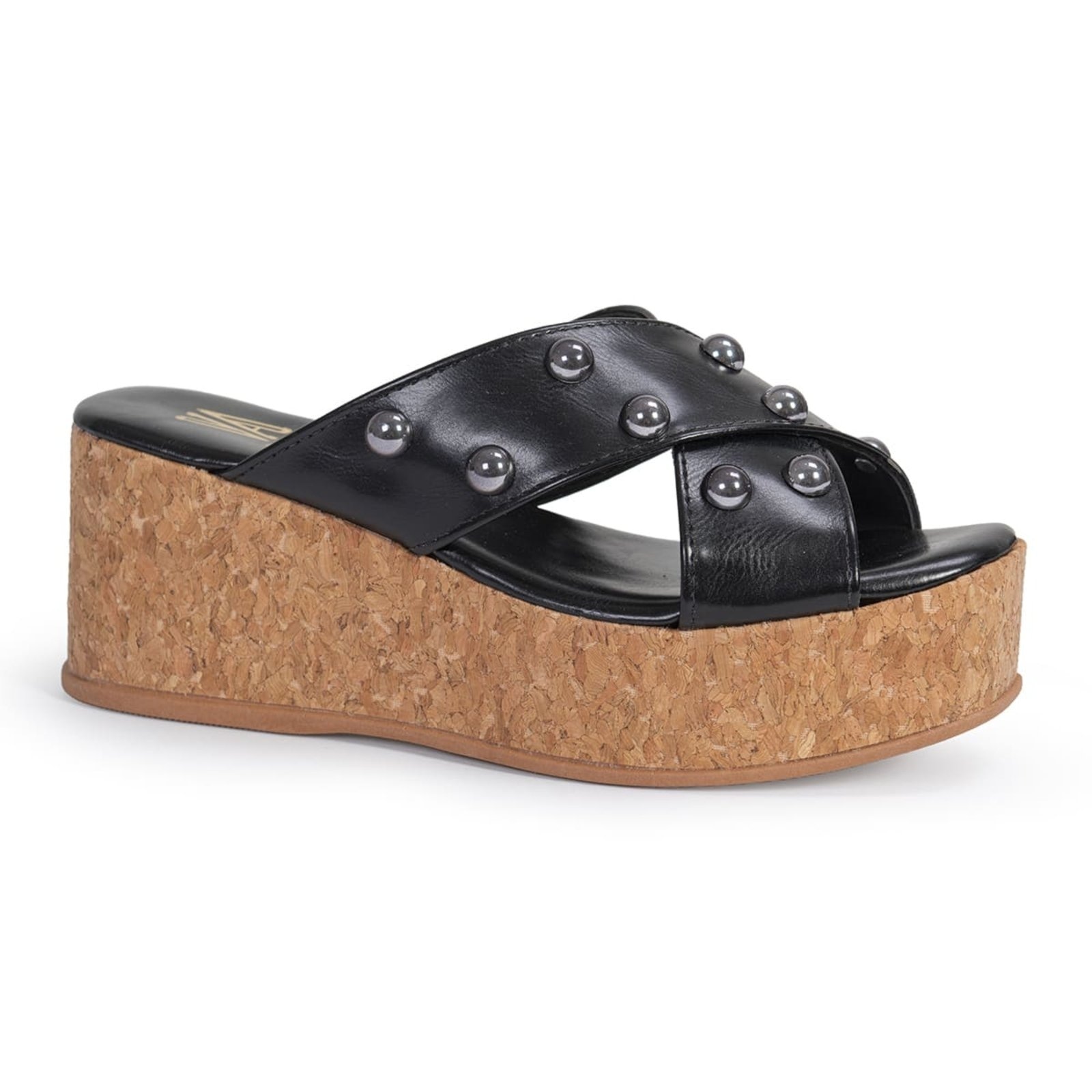 Imagem principal Tamanco Feminino Plataforma Anabela Rolha com Apliques Moderno Confortável Via Angel 10304 VIA ANGEL preto