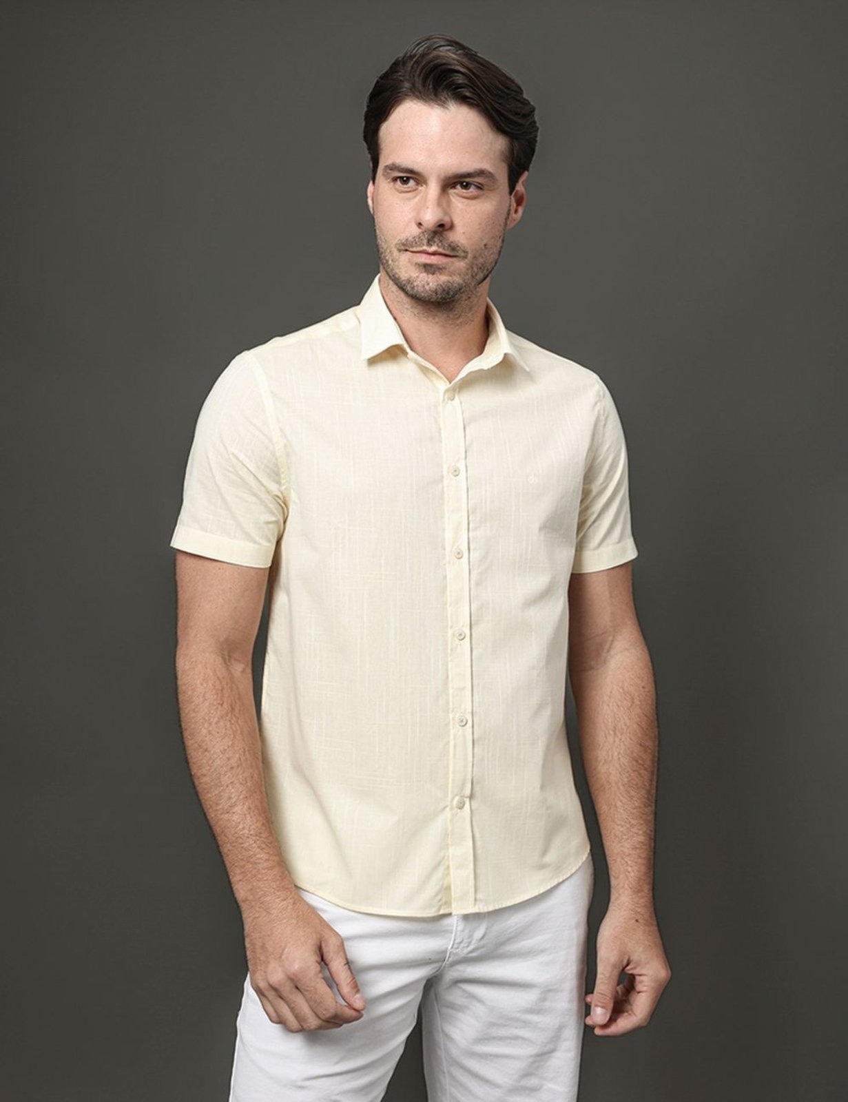 Imagem principal Camisa Masculina Algodão Calvin Klein Manteiga Calvin Klein Jeans amarelo