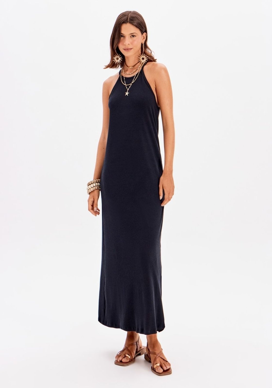 Imagem principal Vestido Super Midi Canelado My Favorite Things preto