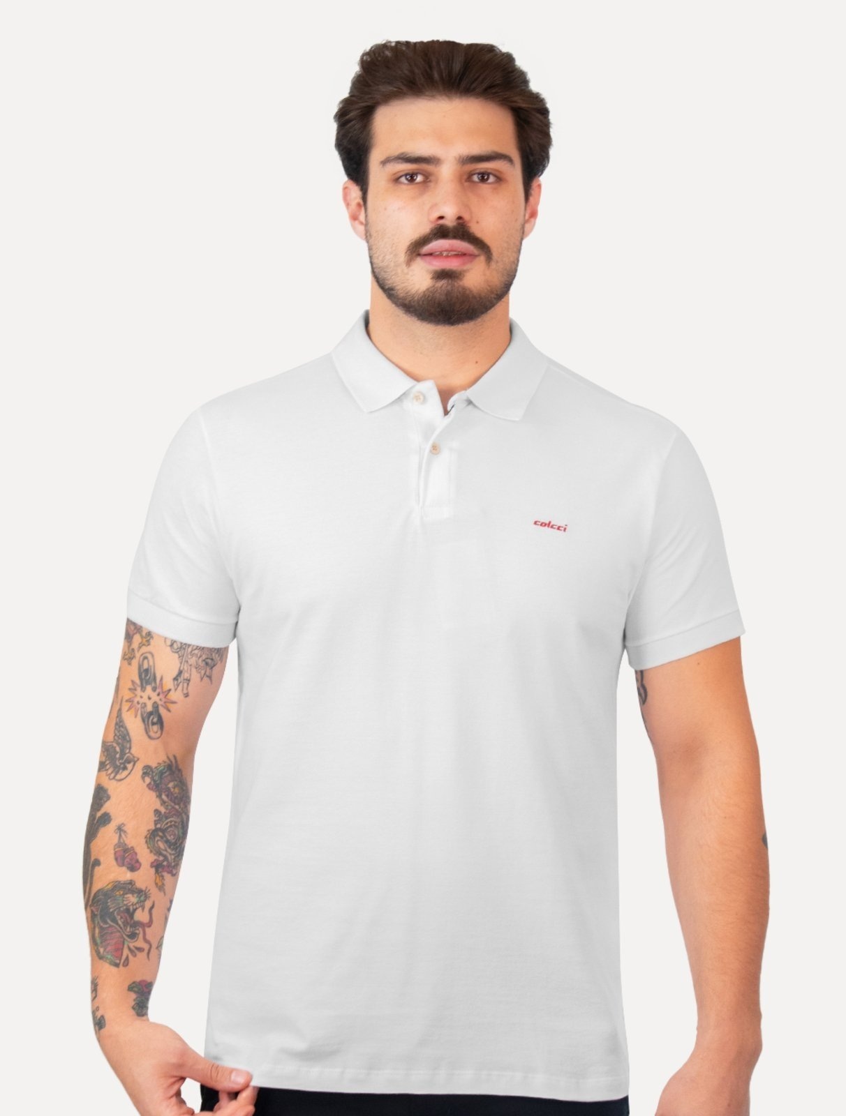 Imagem principal Polo Colcci Masculina Piquet Red Logo Branca Colcci branco red