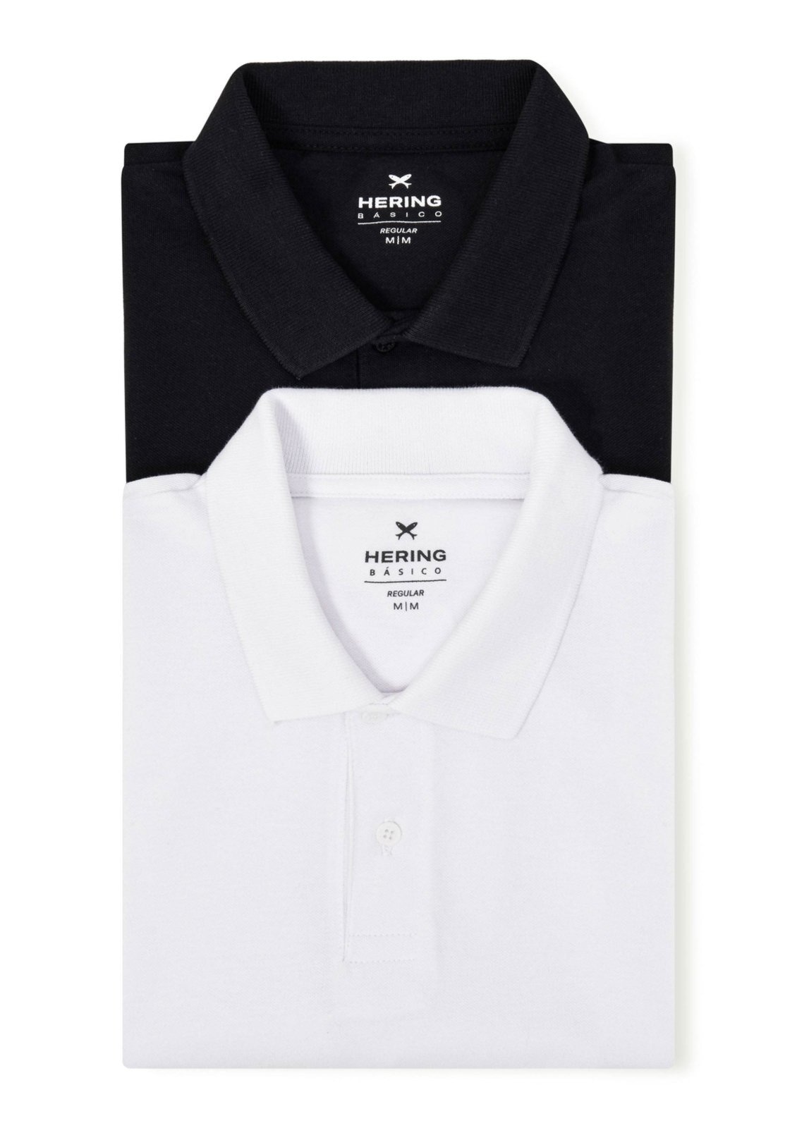 Imagem principal Kit Com 2 Camisas Polo Básicas Masculinas E Branco Hering preto