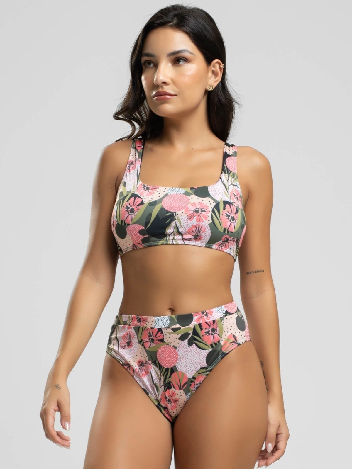 Imagem principal Biquini Regata Calcinha Hot Pants Proteção Uv 50+ Vicbela Rosa Vicbela estampado/multicolorido/pink/rosa rosa