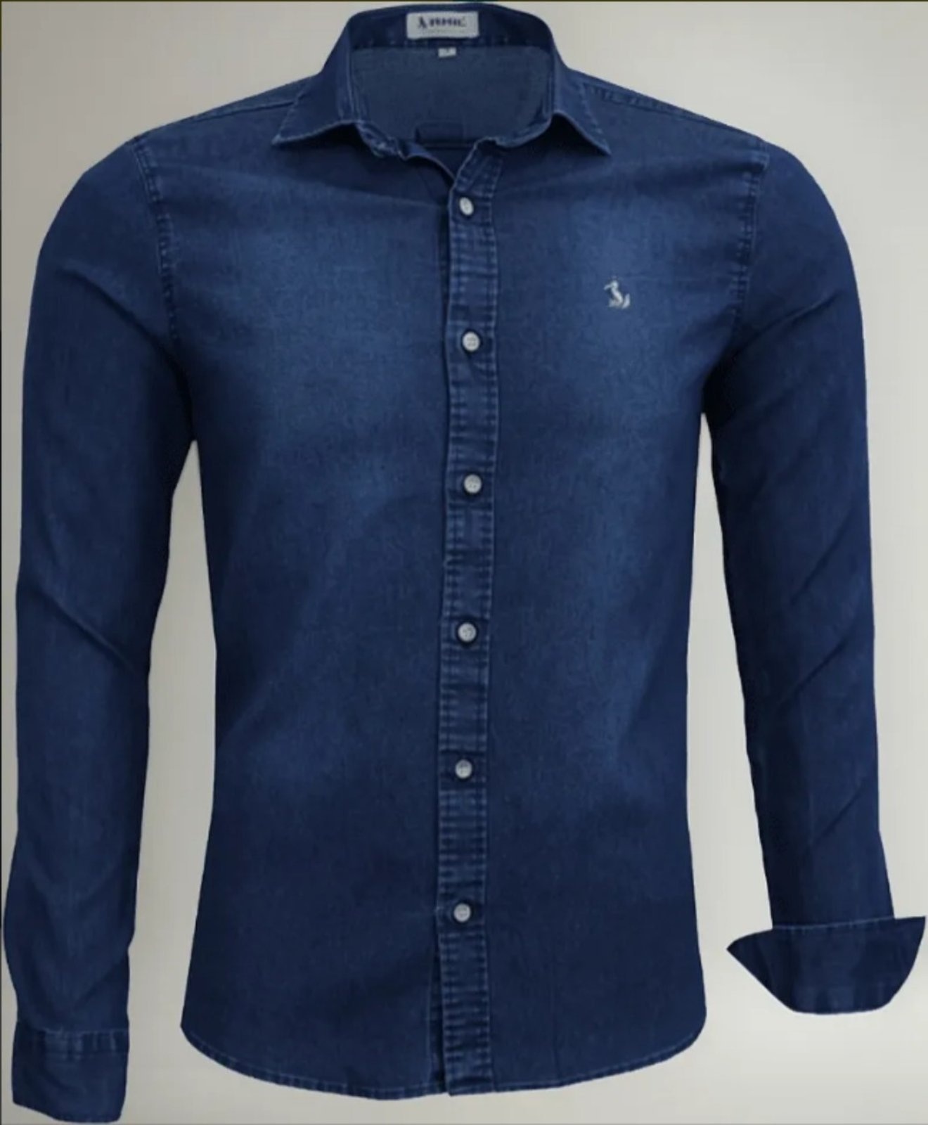Imagem principal Camisa Jeans Amil Slim Blast Com Elastano Manga Longa Luxo Marinho Amil azul marinho
