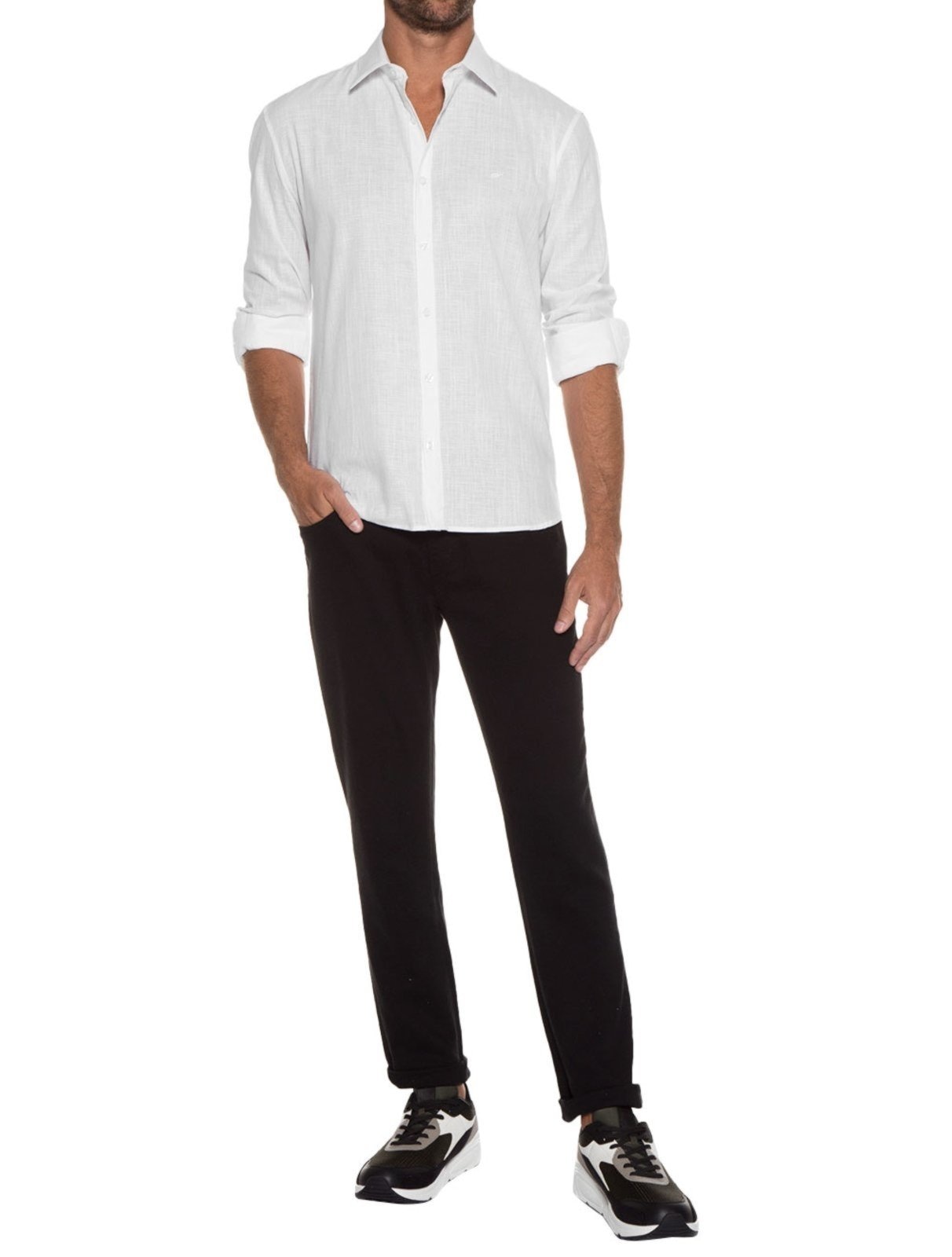 Imagem principal Camisa Ellus Masculina Regular Linen Like Classic Italian Branca Ellus branco