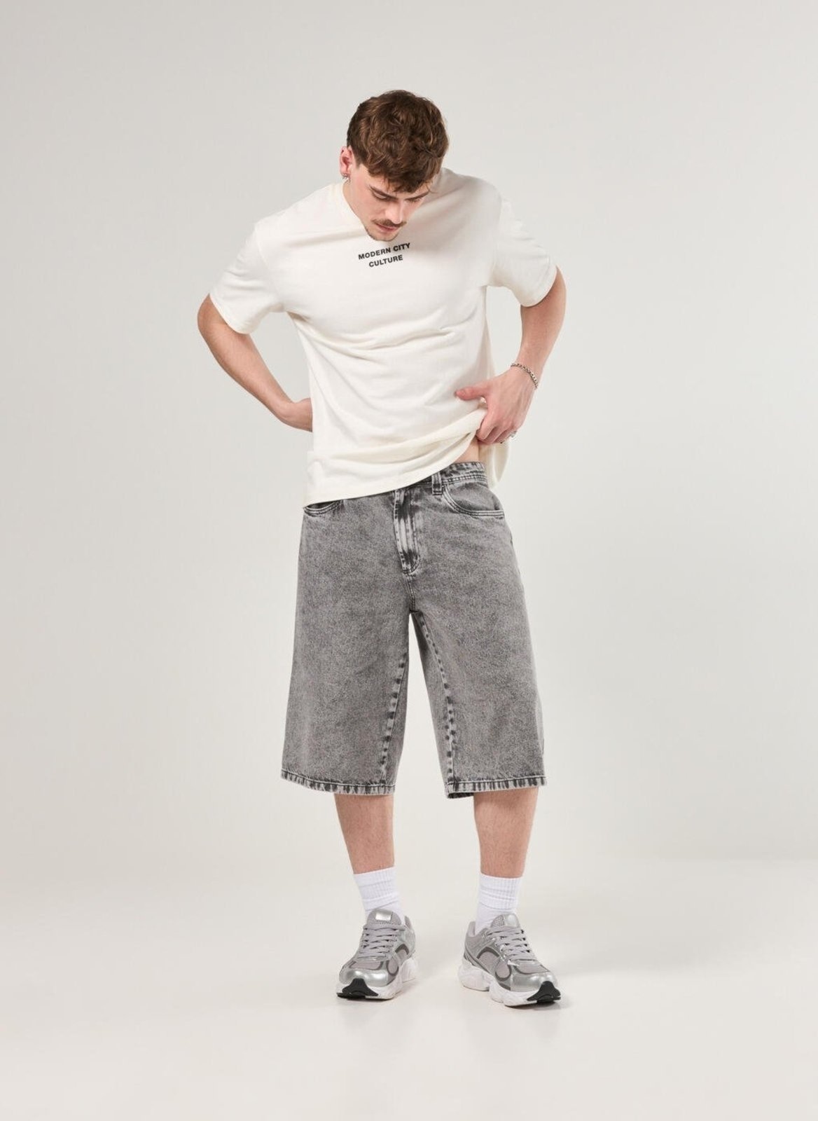 Imagem principal Jorts Jeans Super Baggy Youcom cinza