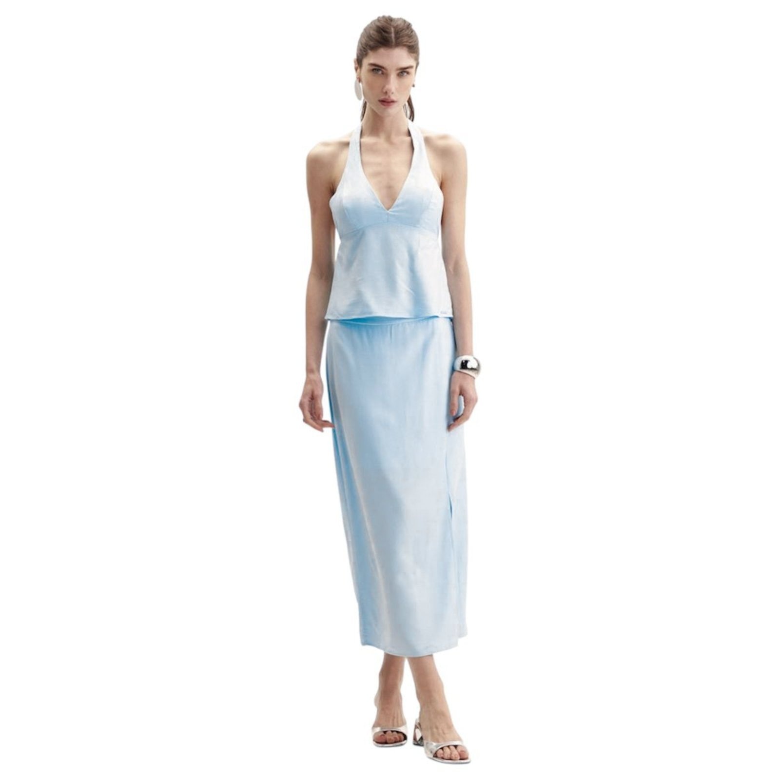 Imagem principal Saia Comfort Midi com Fenda Triton Nuvola Triton azul