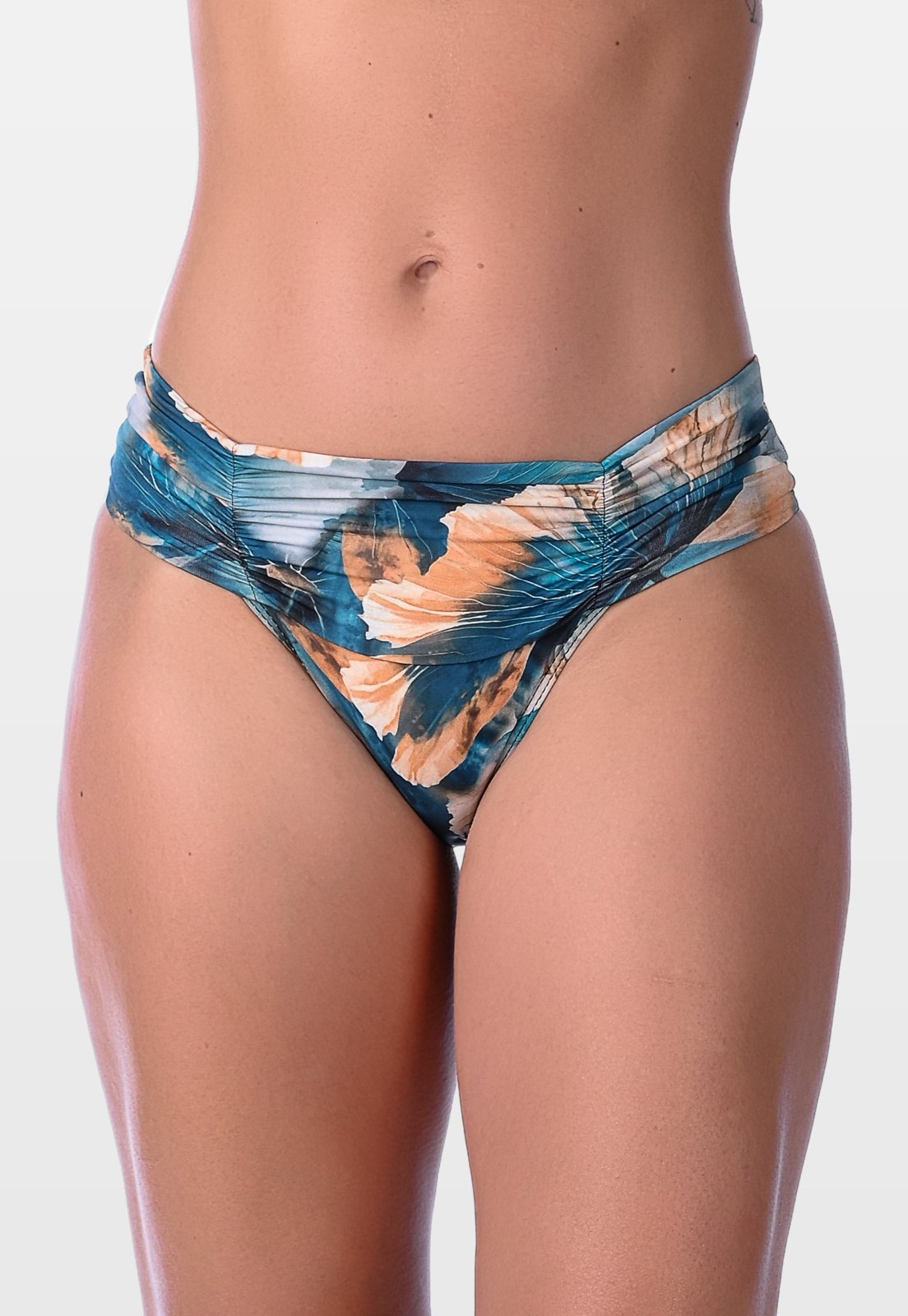 Imagem principal Calcinha Summer Soul Cintura Baixa Cós Largo Franzido Floral Summer Soul azul/floral azul