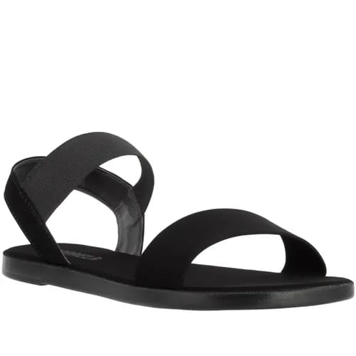 Sandália Rasteira Gabriela Flat Tiras Elástico Nobuck