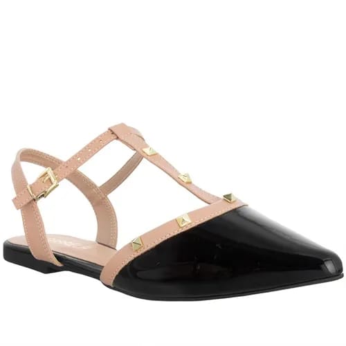 Slingback Gabriela Detalhe Recorte Tachas Nude &