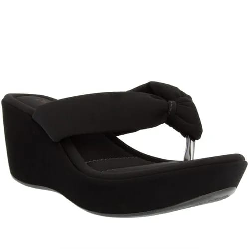 Tamanco Penélope Plataforma Anabela Detalhe Nó Nobuck