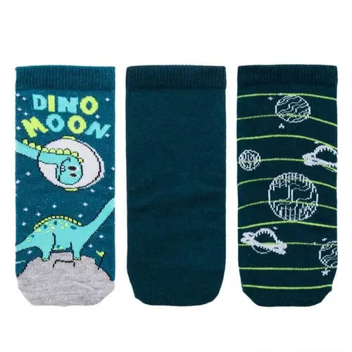 Kit Meia Soquete Infantil 3 Pares 22-25 Dinossauro Color