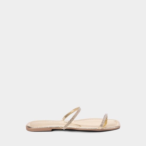 Rasteira Penélope Tiras Slim Strass