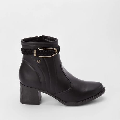 Ankle Boot Mississipi Salto Médio Fivela Tressê
