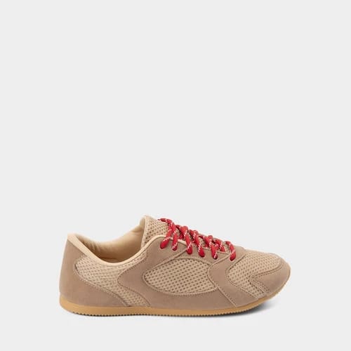 Tênis Casual Gabriela Recortes Em Tela & Camurça + 2 Cadarços