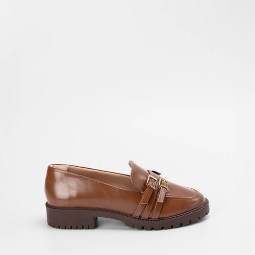Mocassim Loafer Feminino Gabriela Tratorado Detalhe Fivela