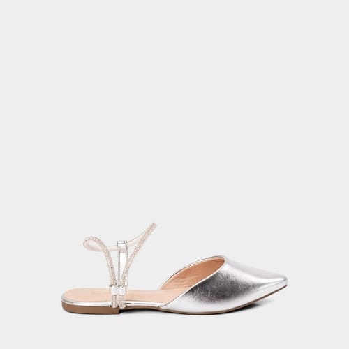 Sapatilha Slingback Feminino Gabriela Tira Strass