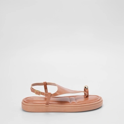 Imagem principal Sandália Feminina Gabriela Flatform Detalhe Bold Caramelo GABRIELA Marrom