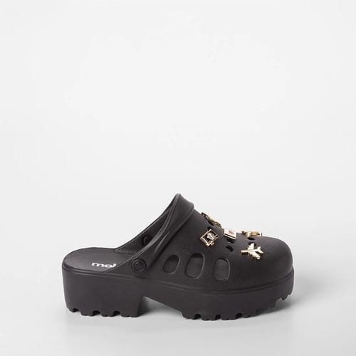 Babuche Feminino Moleca Plataforma Com Pingentes Decorados