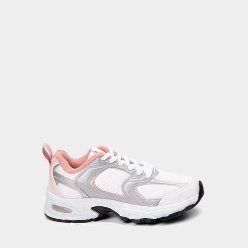 Tênis Casual Feminino Vertus Recortes Branco & Cinza