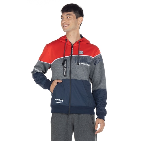 Imagem principal Jaqueta de Moletom HD com Capuz Cang Aberto 9790A - Masculina Hawaiian Dreams VERMELHO
