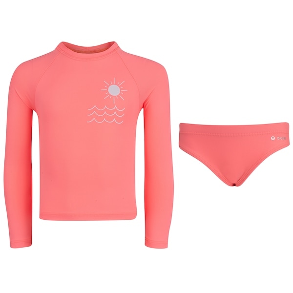 Imagem principal Conjunto Infantil Oxer Camiseta Manga Longa + Sunkini com Proteção UV Menina Oxer CORAL