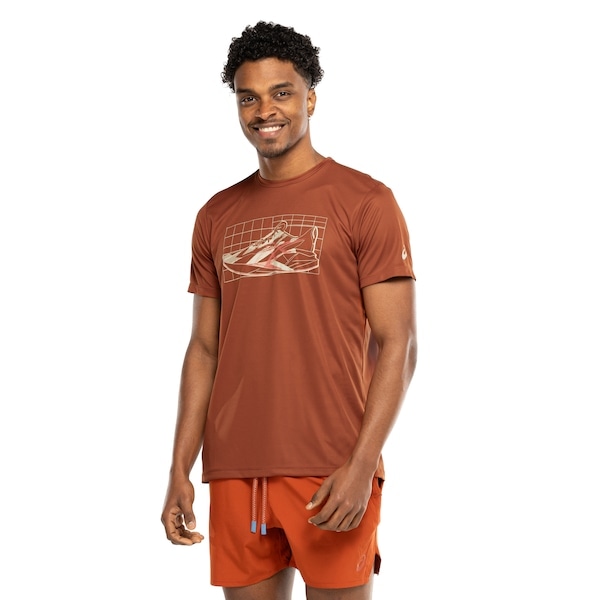Imagem principal Camiseta Masculina ASICS Manga Curta Estampa Treino ASICS VERMELHO/LARANJA ESC