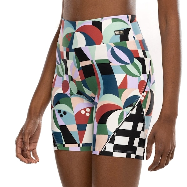 Imagem principal Bermuda Biker Feminina Farm Recanto Coqueiros Cós Médio FARM PRETO/VERDE CLA