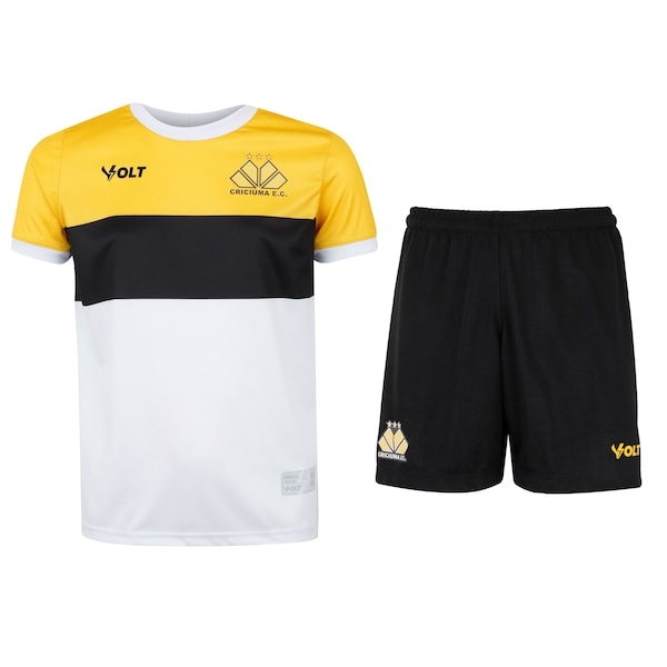 Imagem principal Kit de Uniforme do Criciúma I 25/26 Infantil Volt Camiseta + Calção Volt PRETO