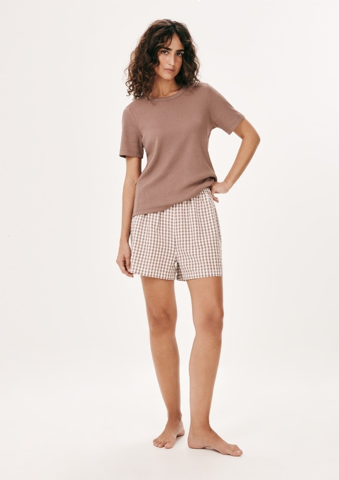 Imagem principal Shorts Feminino 1880 Textura Anarruga Hering HERING INTIMATES marrom