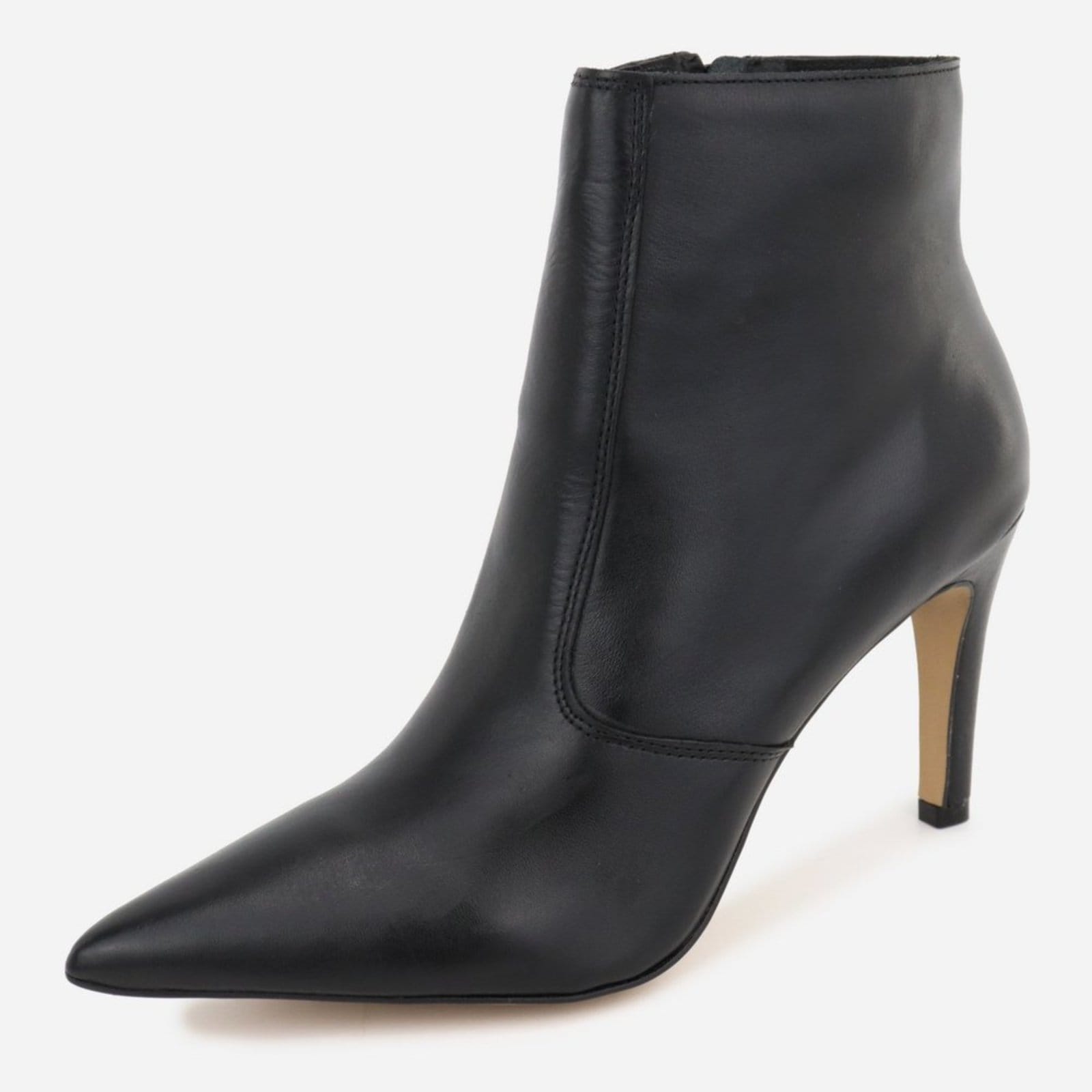 Bota Maria Paua Store Feminina Couro Cano Curto Salto Fino Elegante Luxo