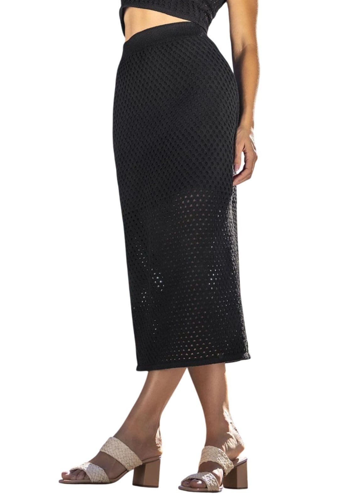 Saia Em Tricô Preta