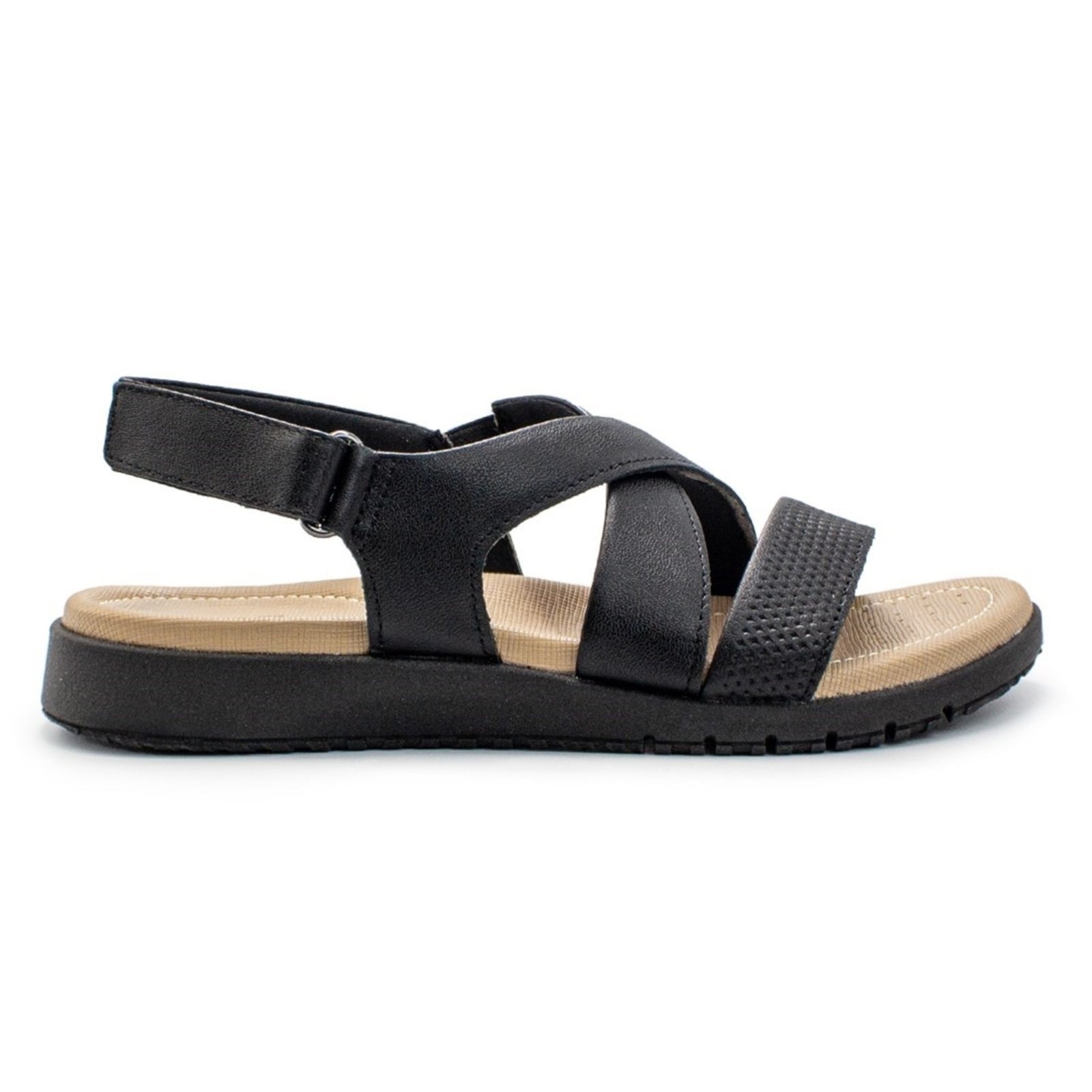 Imagem principal Sandália Usaflex Feminina Em Couro Textura Fecho-Flex AL3702 Usaflex caramelo