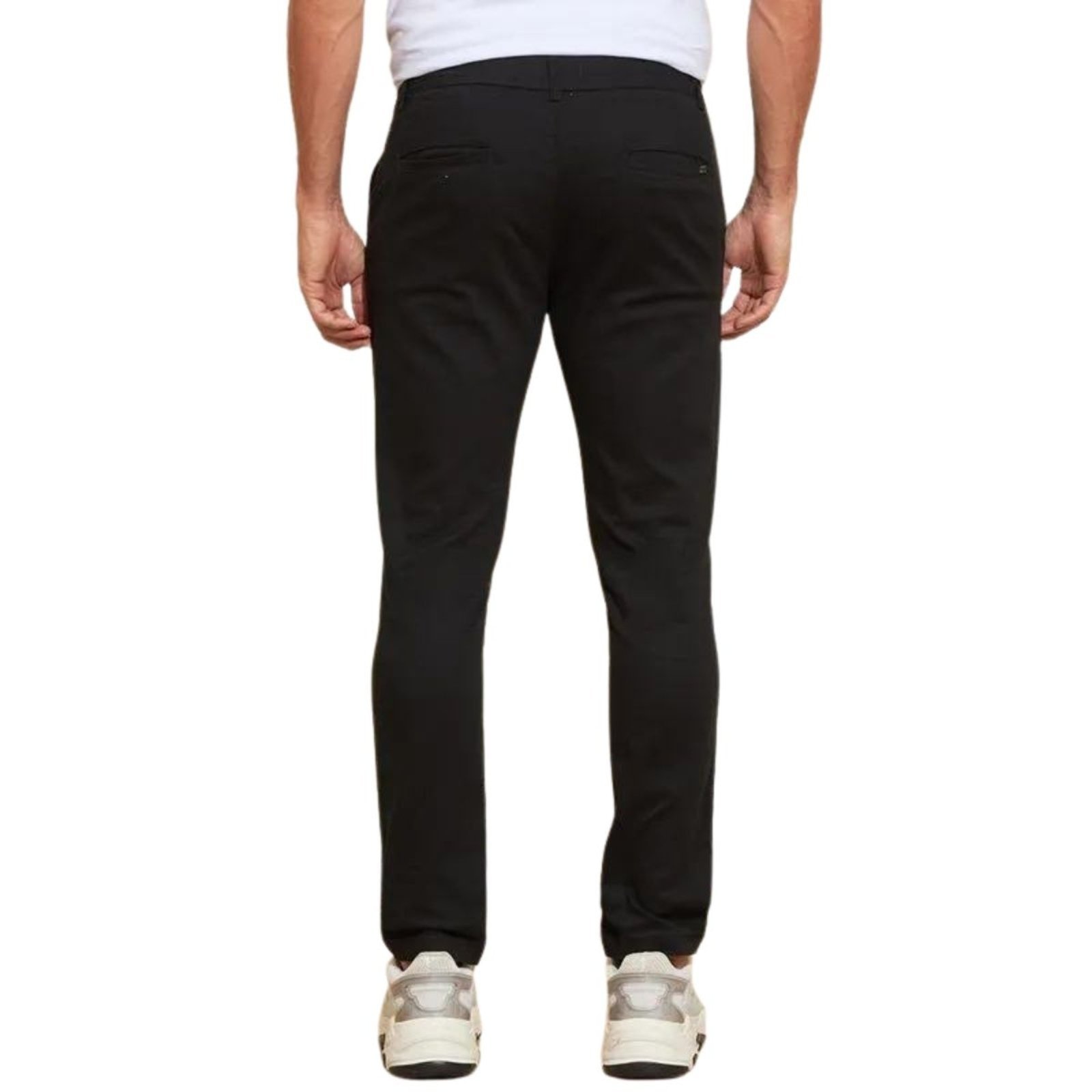 Imagem principal Kit 2 Calças FMF de Sarja Chino Com Bolso Traseiro Embutido Alfaiataria Skinny Militar e Preto FMF verde