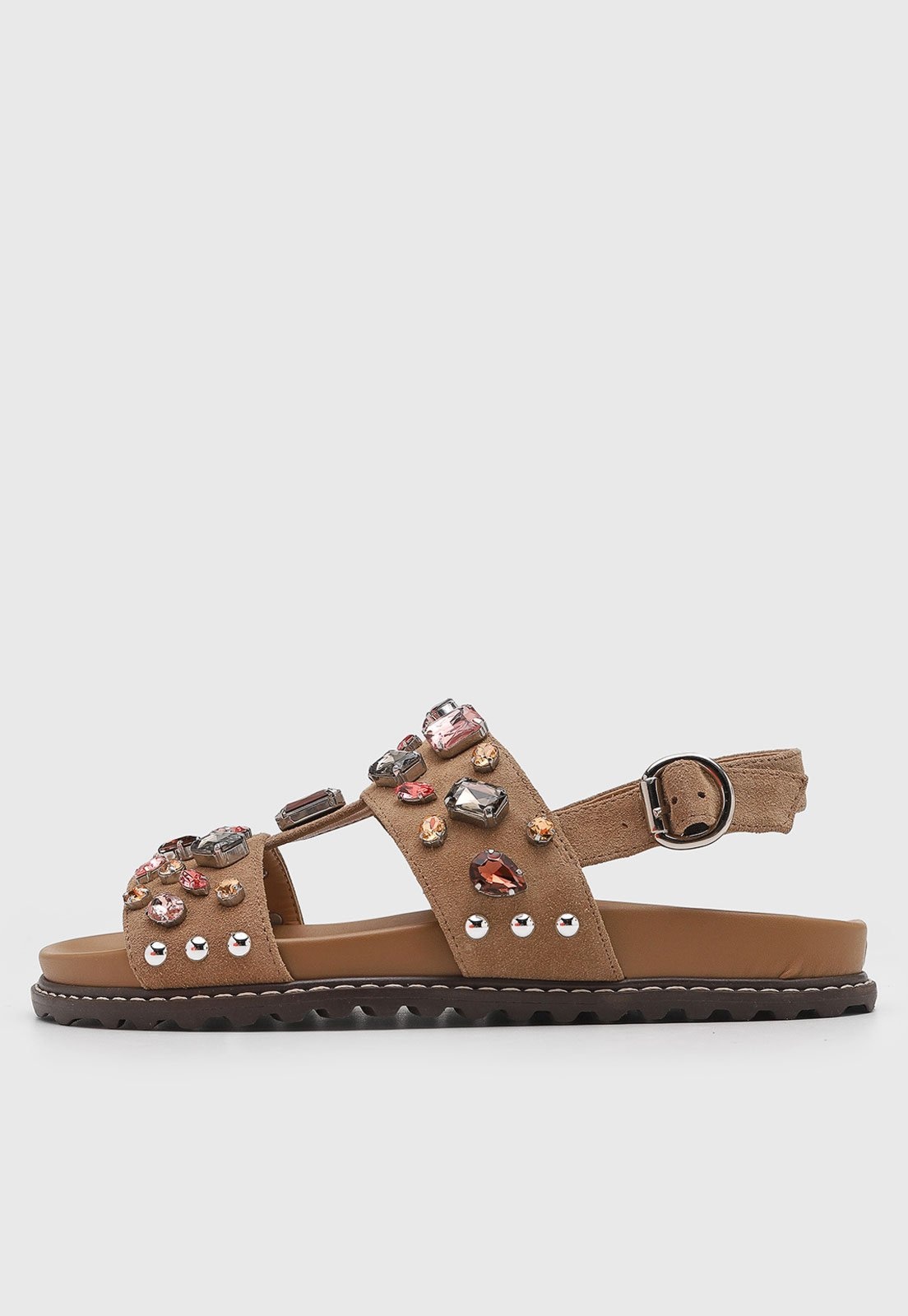 Imagem principal Rasteira Fechada Feminina Luiza Barcelos Pedrarias Luiza Barcelos bege