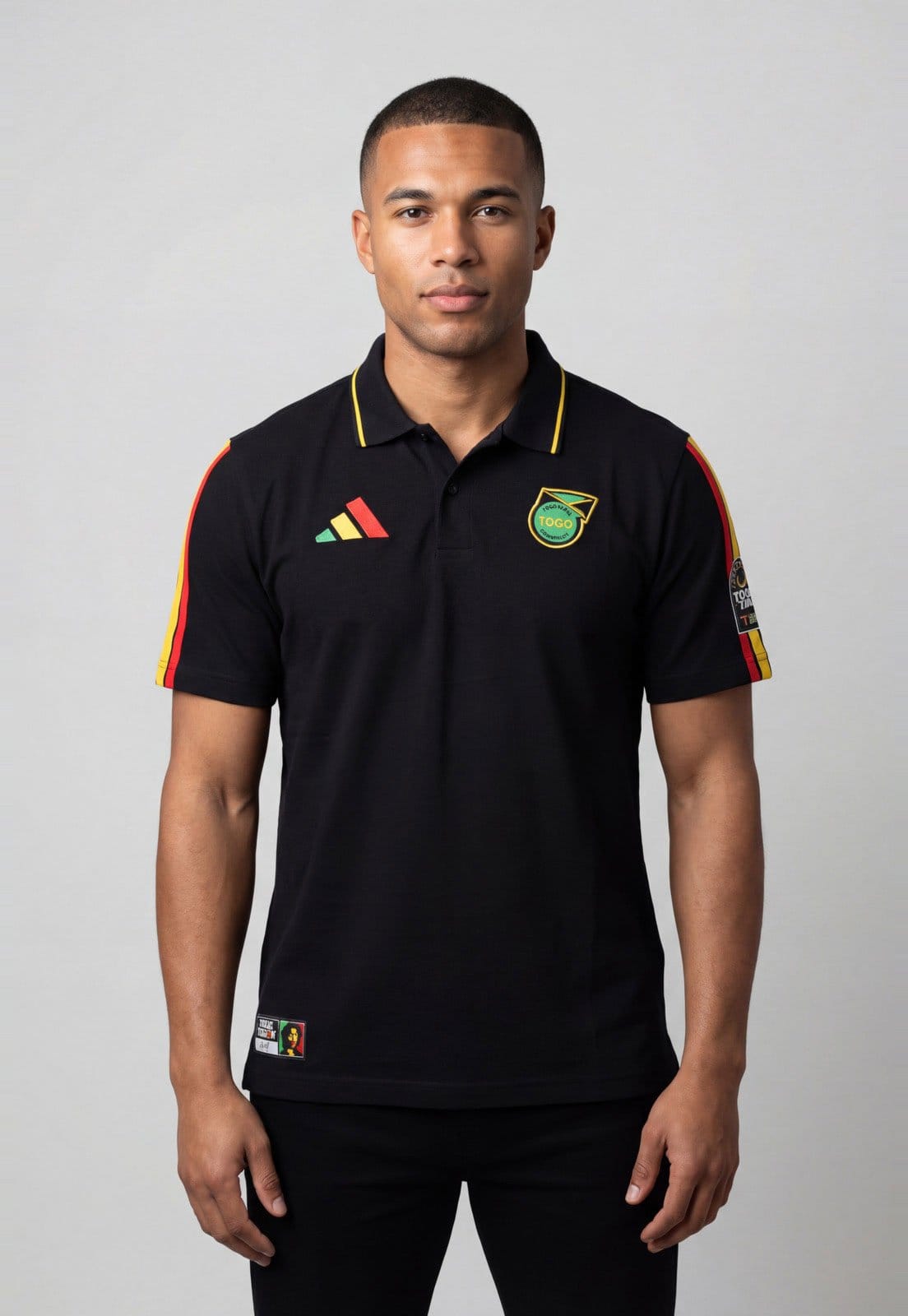 Camisa Polo Masculina adidas Performance Jamaica DNA Preta