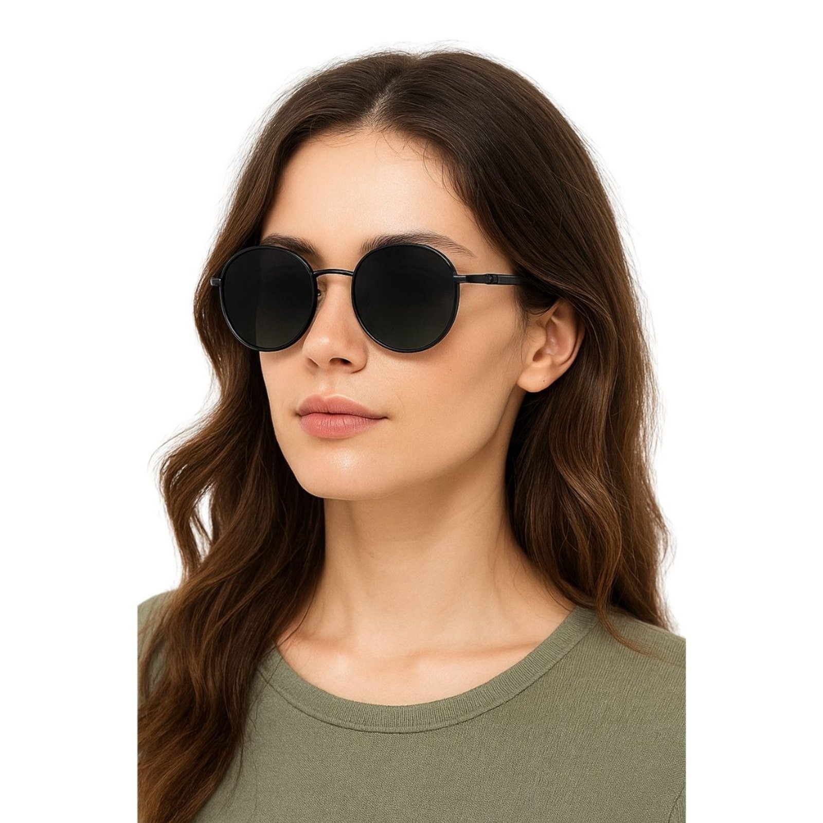 Imagem principal Óculos de Sol Redondo Vintage Premium UV400 FMF preto